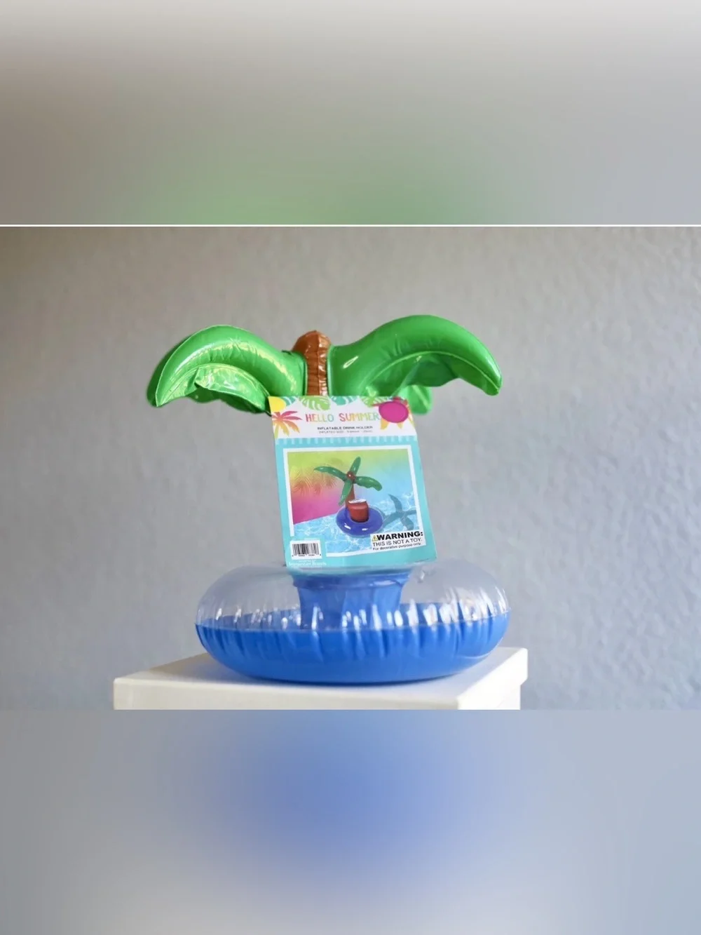 New Inflatable Drink Holder 4 Pack - Palm Tree Design